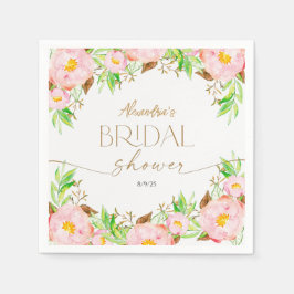 Personalisieren Sie Blume und Blätter von Brautpar Serviette