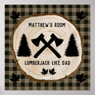 Personalisieren Sie Boy Buffalo Kariert Lumberjack Poster