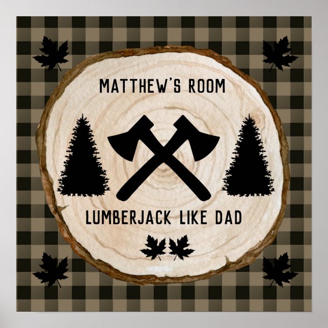 Personalisieren Sie Boy Buffalo Kariert Lumberjack Poster (Vorne)