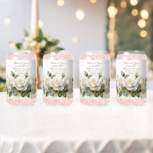 Personalisieren Sie Brautdusche Weiße Rosen Danke Dosenglas