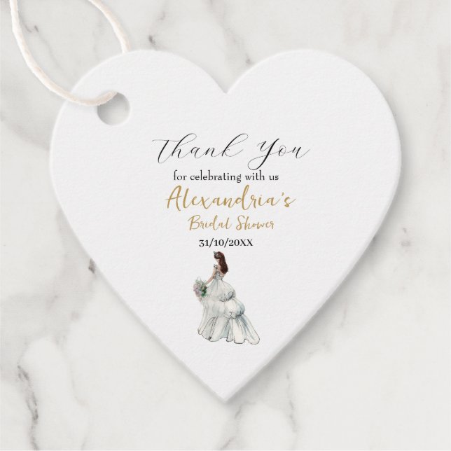 Personalisieren Sie Brautparty Dress Vielen Dank Geschenkanhänger (Vorderseite)