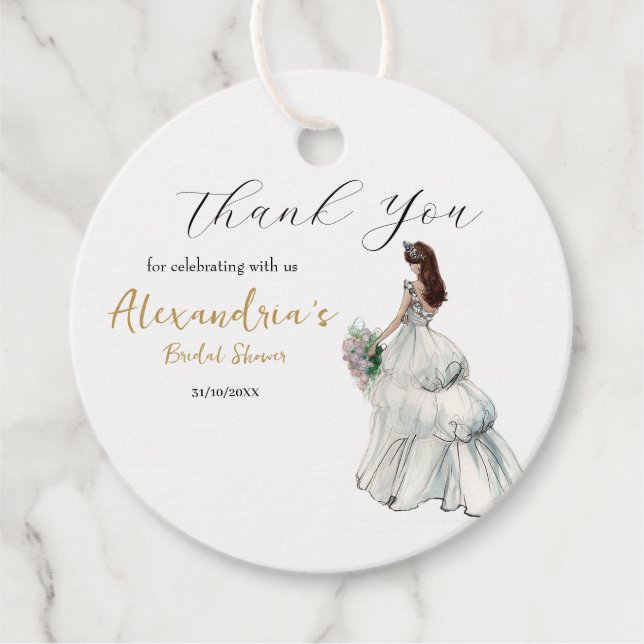 Personalisieren Sie Brautparty Dress Vielen Dank Geschenkanhänger (Vorderseite)