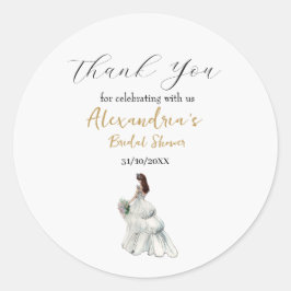 Personalisieren Sie Brautparty Dress Vielen Dank Runder Aufkleber