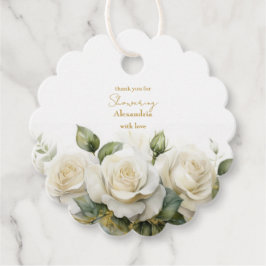 Personalisieren Sie Brautparty White Roses Geschenkanhänger