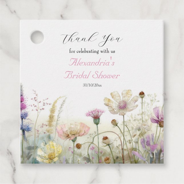 Personalisieren Sie Brautparty Wild Blume Vielen D Geschenkanhänger (Vorderseite)