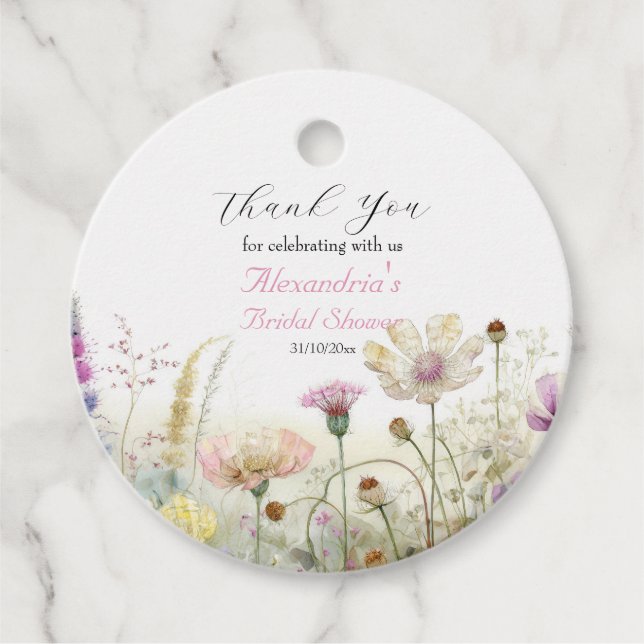 Personalisieren Sie Brautparty Wild Blume Vielen D Geschenkanhänger (Vorderseite)