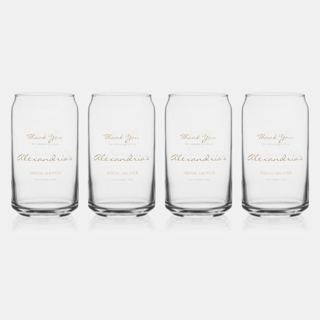 Personalisieren Sie Bridal Shower Danke Dosenglas (Vorderseite)