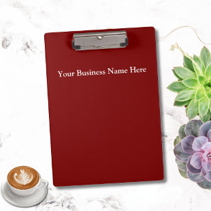 Personalisieren Sie Burgunderrot Weiße Geschäftsko Klemmbrett