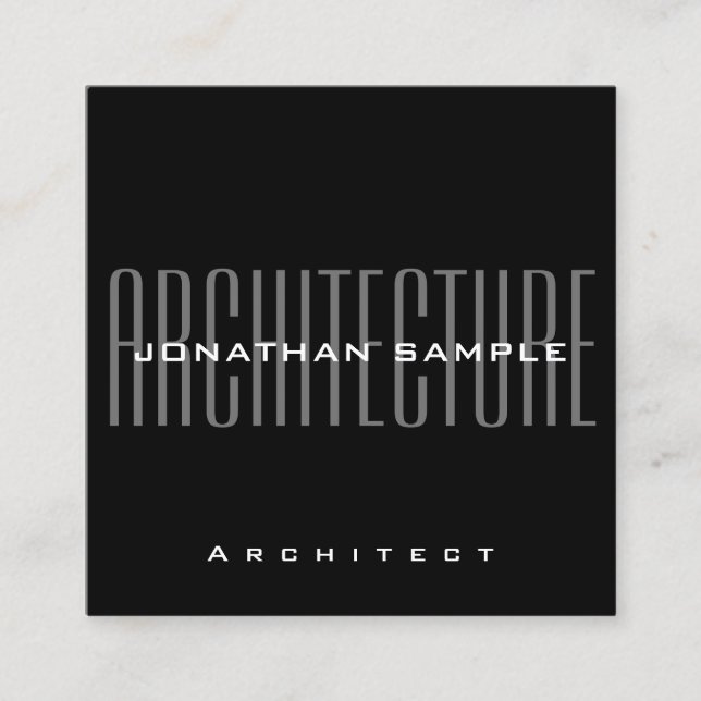 Personalisieren Sie Business Architect mit moderne Quadratische Visitenkarte (Vorderseite)