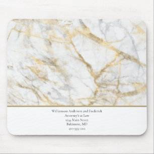 Personalisieren Sie Business Gold Weißgraumarmor Mousepad