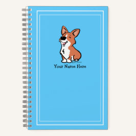 Personalisieren Sie Cartoon Corgi Niedlich Aquamar Notizbuch