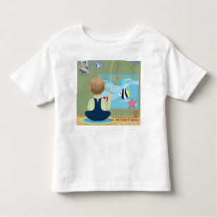 Personalisieren Sie Cartoon Jeremy geht Fishing Kleinkind T-shirt