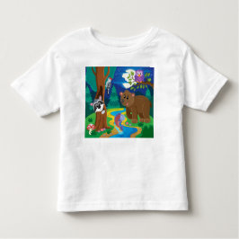 Personalisieren Sie Cartoon Stream Forest Animals Kleinkind T-shirt