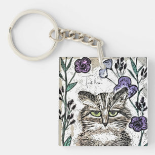 Personalisieren Sie Cat Art Acrylic Schlüsselanhän Schlüsselanhänger