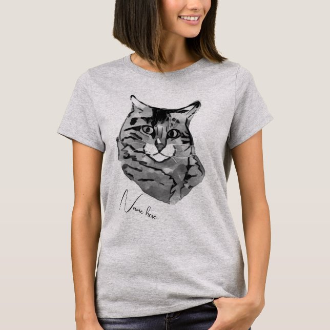 Personalisieren Sie Cat Art T - Shirt (Vorderseite)