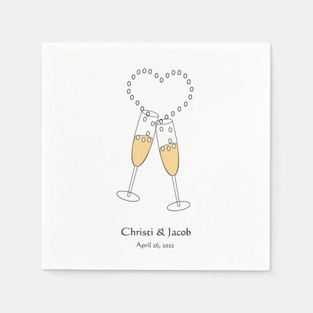 Personalisieren Sie Champagne Toast Napkins Serviette (Vorderseite)