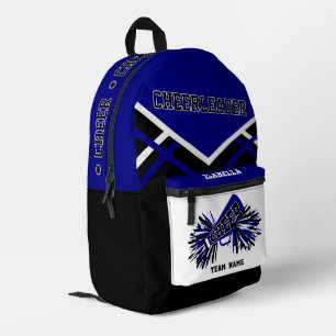 Personalisieren Sie Cheerleader Royal Blau, Schwar Bedruckter Rucksack