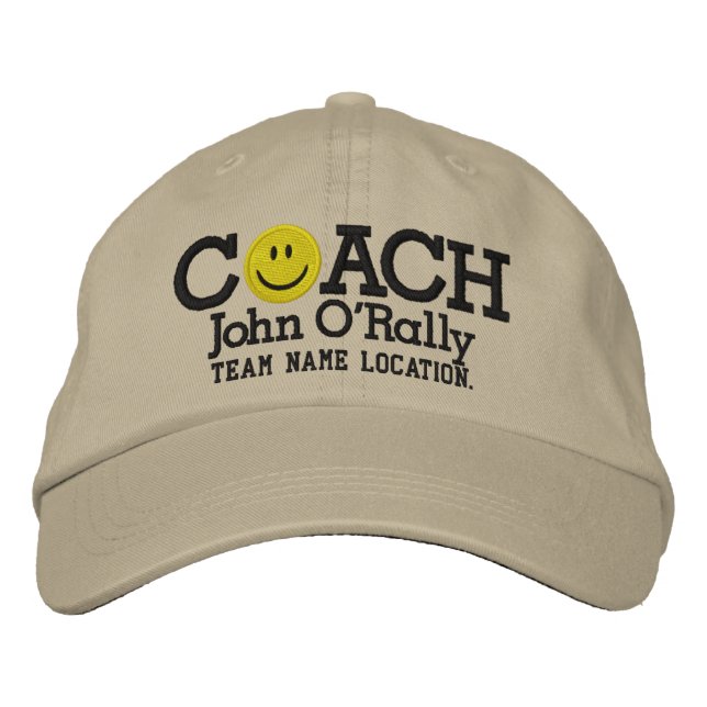 Personalisieren Sie Coach Cap Ihren Namen Ihr Spie Bestickte Kappe (Vorderseite)