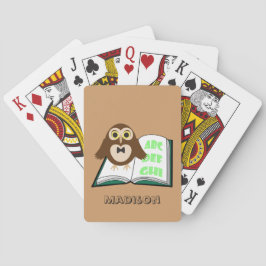 Personalisieren Sie Coole Niedliche Eule mit Alpha Spielkarten