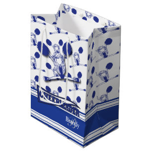 Personalisieren Sie Dark Blue Cheerleader Mittlere Geschenktüte