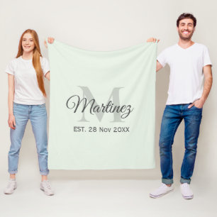 Personalisieren Sie das Anfangs- und Familiennamen Fleecedecke
