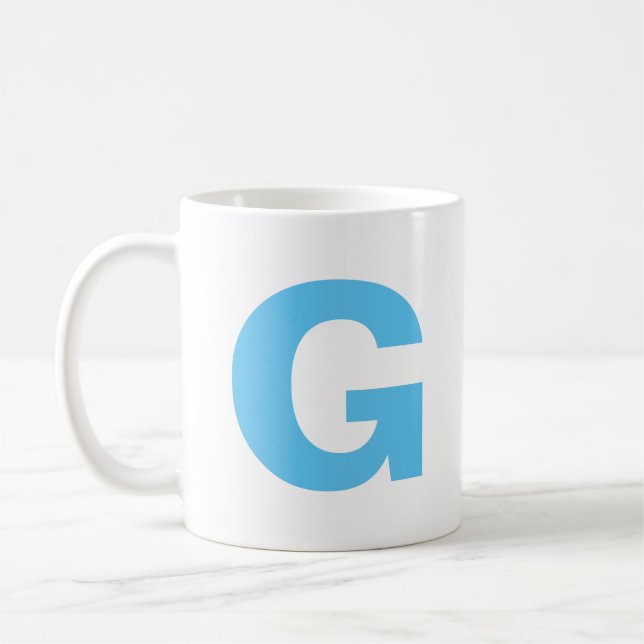 Personalisieren Sie das Blue Initial Monogram für  Kaffeetasse (Links)