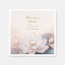 Personalisieren Sie das Brautparty Pink Lotus No 9 Serviette