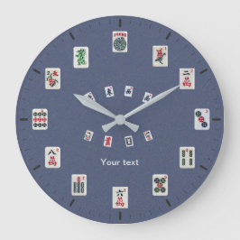 Personalisieren Sie das Design von MahJong-Fliesen Große Wanduhr