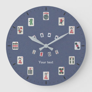Personalisieren Sie das Design von MahJong-Fliesen Große Wanduhr