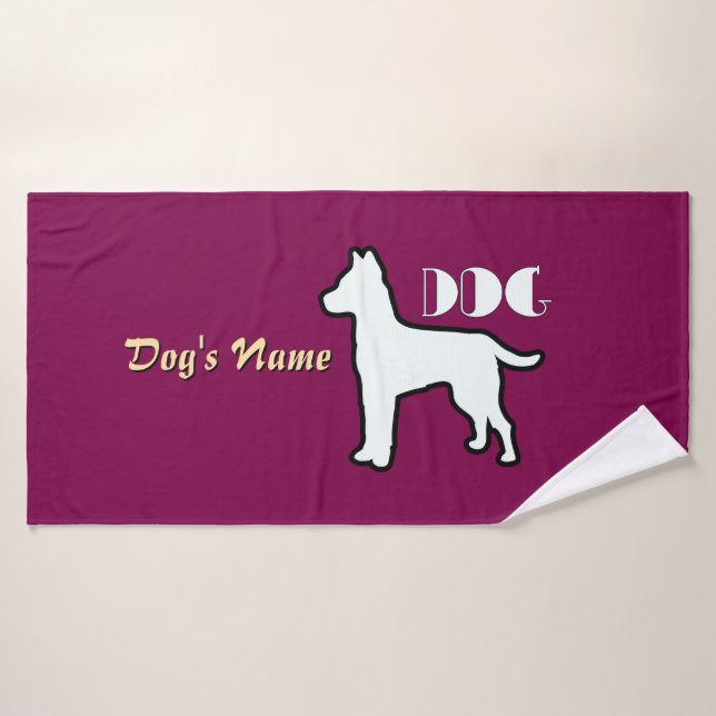 Personalisieren Sie das DOG Logo Burgundy Doggie Badehandtuch (Badehandtuch)