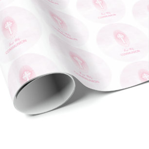 Personalisieren Sie das erste heilige Kommunionskr Geschenkpapier