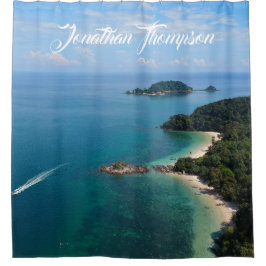 Personalisieren Sie das Foto des Ozeans Blaues Was Duschvorhang