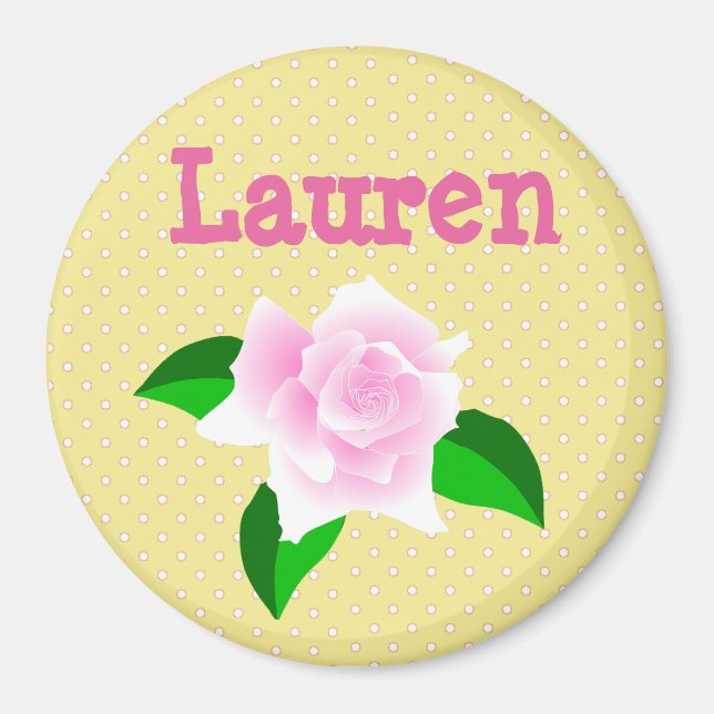 Personalisieren Sie das gelbe Rose-Punktmagazin Magnet (Vorne)