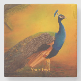 Personalisieren Sie das Gemälde 'Pfau bei Sonnenau Steinuntersetzer
