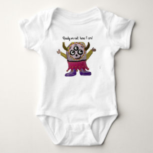 Personalisieren Sie das glückliche Kleine Monster  Baby Strampler