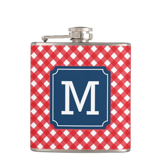 Personalisieren Sie das Monogramm für Picnic Red G Flachmann (Vorderseite)