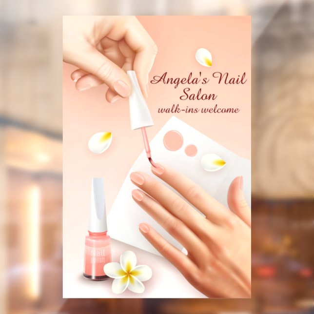 Personalisieren Sie das Nail Salon Shop Hand Nails Fensteraufkleber (Blatt 2)