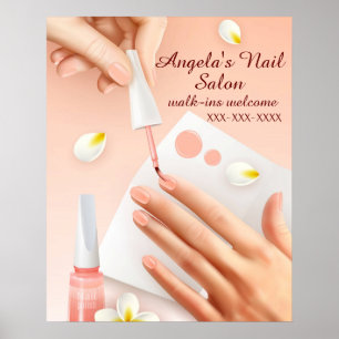 Personalisieren Sie das Nail Salon Shop Hand Nails Poster