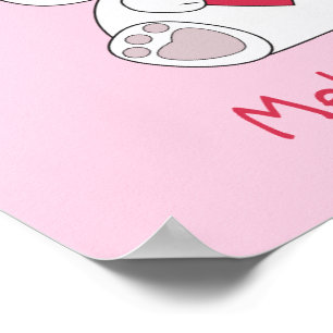 Personalisieren Sie das Niedliche White Bunny Hear Poster