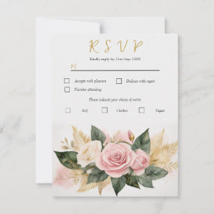 Personalisieren Sie das Rose-Bouquet der Wedding R RSVP Karte