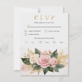 Personalisieren Sie das Rose-Bouquet der Wedding R RSVP Karte
