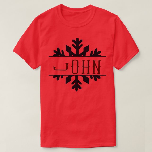 Personalisieren Sie das Split Monogram John Name G T-Shirt (Design vorne)