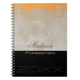 Personalisieren Sie das stilvolle Orange Gray Blac Notizblock