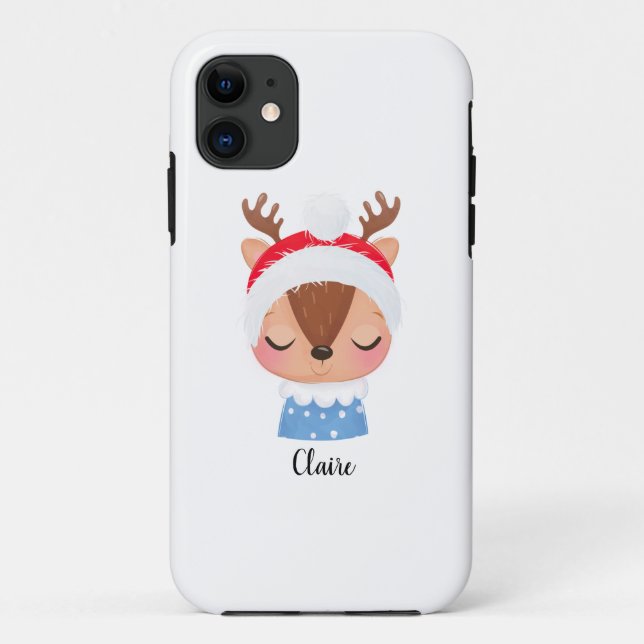Personalisieren Sie das Weihnachtsschlaf-Rentier-G Case-Mate iPhone Hülle (Rückseite)