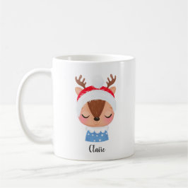 Personalisieren Sie das Weihnachtsschlaf-Rentier-G Kaffeetasse