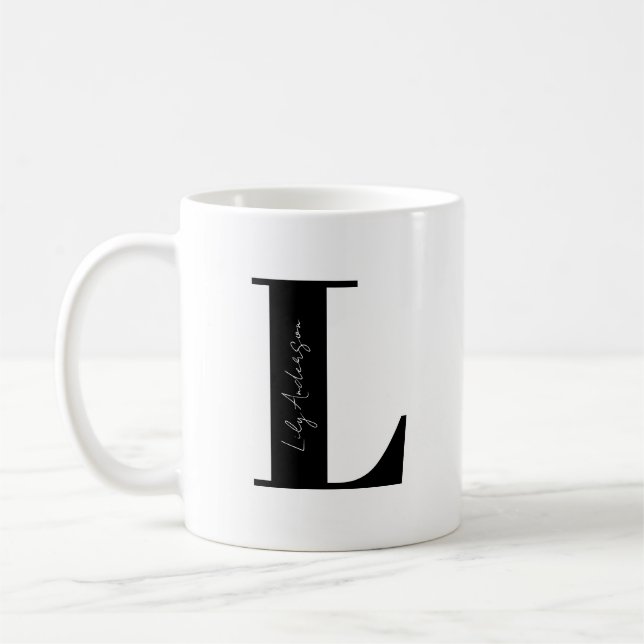 Personalisieren Sie den Anfang mit Buchstabe L Kaffeetasse (Links)