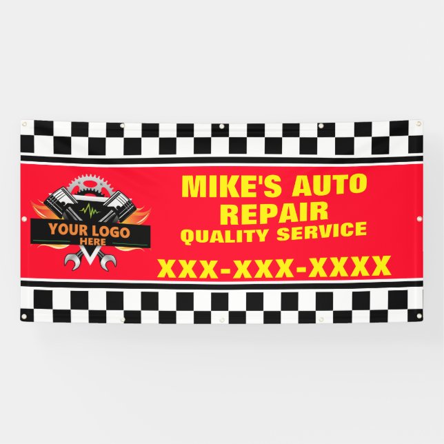 Personalisieren Sie den Auto-Reparaturshop mit Ihr Banner (Horizontal)
