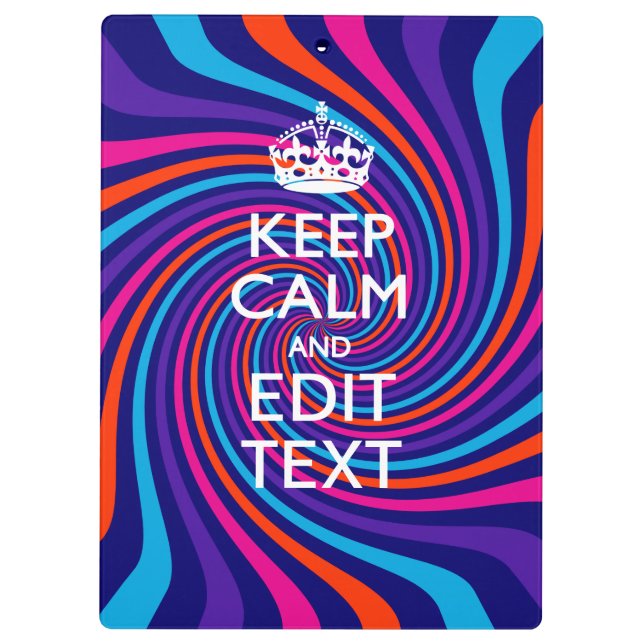 Personalisieren Sie den Behalten Beruhigungstext a Klemmbrett (Rückseite)