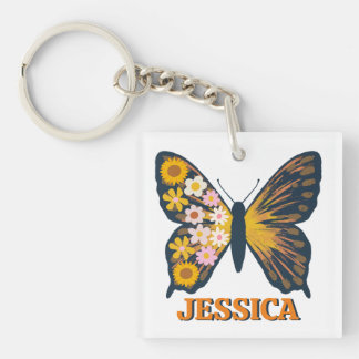 Personalisieren Sie den Butterfly-Akryllischen Sch Schlüsselanhänger