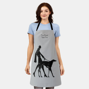 Personalisieren Sie den Deco-Lady- und Borzoi-Groo Schürze